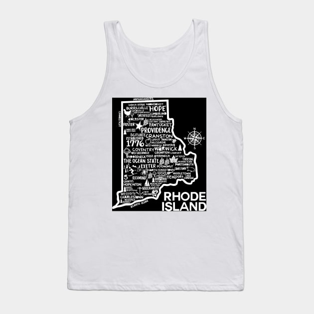 Rhode Island Map Tank Top by fiberandgloss